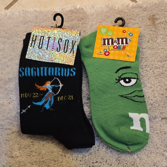 Lucky Brand Accessories - Hot SOX Black sagittarius And Green M & M Socks From Shanghai